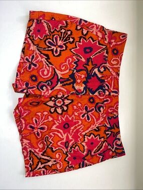 LOFT Orange Pink Floral Print Shorts